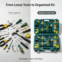 Ensemble d'outils à main professionnels en acier au carbone de 27 pièces avec étui rigide pour l'entretien domestique et le kit de réparation DIY