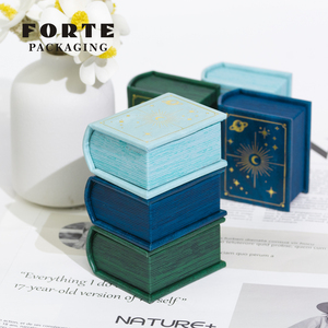 FORTE PACKAGING Boîte à bijoux de luxe en cuir PU, nouveau design, logo personnalisé, emballage pour bague et collier Magic Tome - Product Image 4