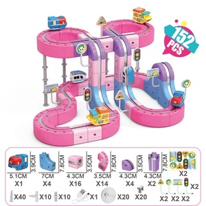 Kit de construction de train rose à lévitation magnétique 152 pièces avec chargement USB, jouet de construction DIY pour filles - Product Image 4