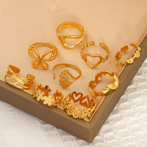 แหวนนิ้วชี้สแตนเลสสตีล 18k ดีไซน์หรูหรา ประดับเพชรทรงหัวใจสีพีชหวานๆ รูปทรงเม็ดถั่ว ทองคำ แหวนรูปหัวใจคู่รักสำหรับผู้หญิง - Product Image 4