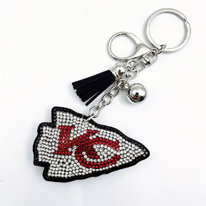 Porte-clés NF Bling avec logo d'équipe en strass Buffalo Bills Packers Dodgers Patriots Cubs Chiefs Cowboys, breloque en cristal pour les fans et les matchs - Product Image 3