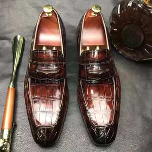 Chaussures Goodyear Welt de haute qualité pour hommes, chaussures de luxe faites à la main pour hommes, cuir de crocodile véritable, chaussures de soirée de <span class=keywords><strong>mariage</strong></span> pour hommes - Product Image 5