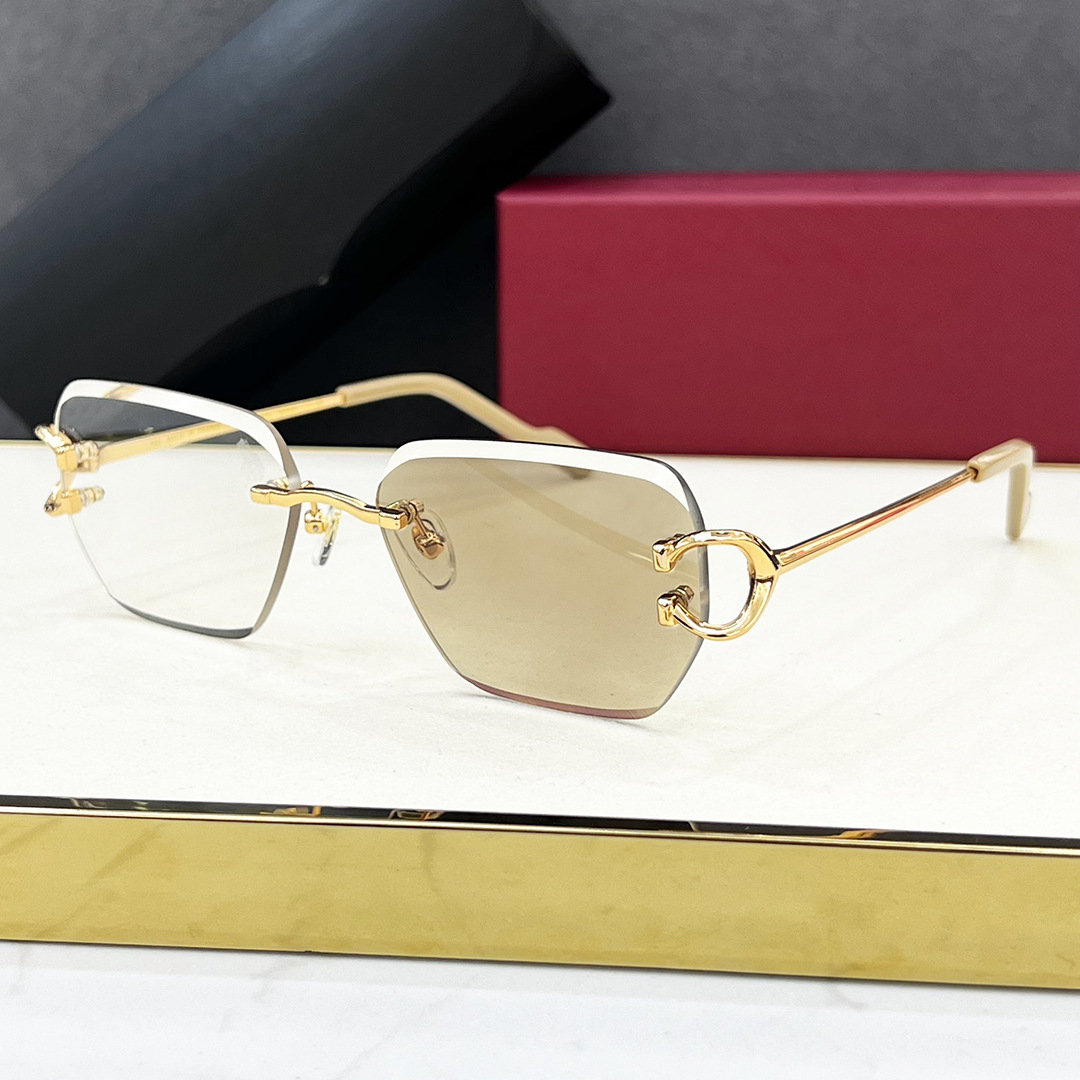 Cornice oro cambio ottico marrone