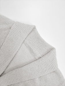 Women's Oatmeal Soft Knit <strong>Cardigan</strong>, <strong>Waterfall</strong> Collar Open Front Loose Sweater Coat for Fall &amp; Spring(customizable) - Product Image 4