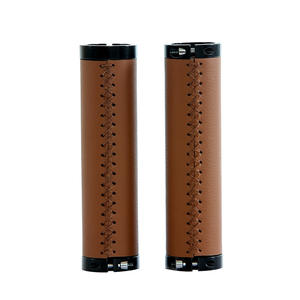 Puños para Manillar de Bicicleta de 22.2mm, de Cuero PU Cosido, Bloqueables, Normales, Impermeables, para Bicicletas de Montaña, Marrón y Negro - Product Image 4