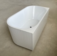 Diseño único Patrón de rayas Interior Bad Free Stand Alone Acrílico Bañera Baño Remojo Bañera independiente