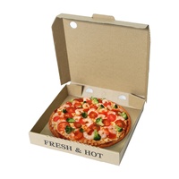 Lebensmittel qualität Flöte Wellpappe individuell bedruckte Größe Caja Para Pizza Design Karton Schwarz Scheibe Karton Wellpappe Kraft Pizza Boxen