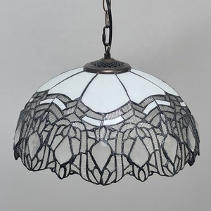 Lámpara Tiffany Decorativa LongHuiJing de 16 Pulgadas, Lámpara de Vidrio con Pantalla de Glicinia, Lámpara Colgante para Decoración de Sala de Estar - Product Image 2