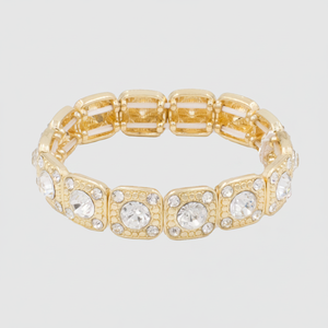 Bracciali elasticizzati in cristallo oro eleganti braccialetti e braccialetti di cristallo - Product Image 2