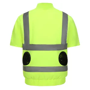 Long Lasting Endurance High visibility sweatwicking safety appear Air Conditioning Outdoor Work Rapid Cooling Jacket with fans