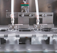 Machine de remplissage et d'emballage de sachets liquides de boissons à crème de jus entièrement automatique Film en rouleau Pochette plate Emballage en plastique alimentaire à double sortie