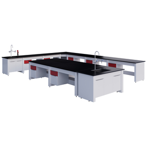 Banco da Lavoro a L in Acciaio Resistente agli Acidi, Facile da Pulire, <span class=keywords><strong>Design</strong></span> da Laboratorio con Armadietto Mobile e Ripiani per Reagenti, Prezzo di Fabbrica - Product Image 6
