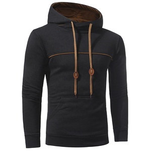 เสื้อสวมหัวมีฮู้ดสำหรับผู้ชาย,เสื้อมีฮู้ดแบบสวมหัวสีดำล้วน - Product Image 3