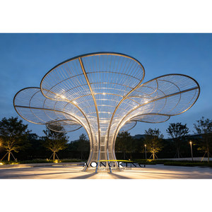 Escultura de Árbol de Sauce Llorón de Acero Inoxidable, Estatua de Árbol de Metal con Acabado Espejo, Arte para Jardín y Paisajismo Exterior - Product Image 2