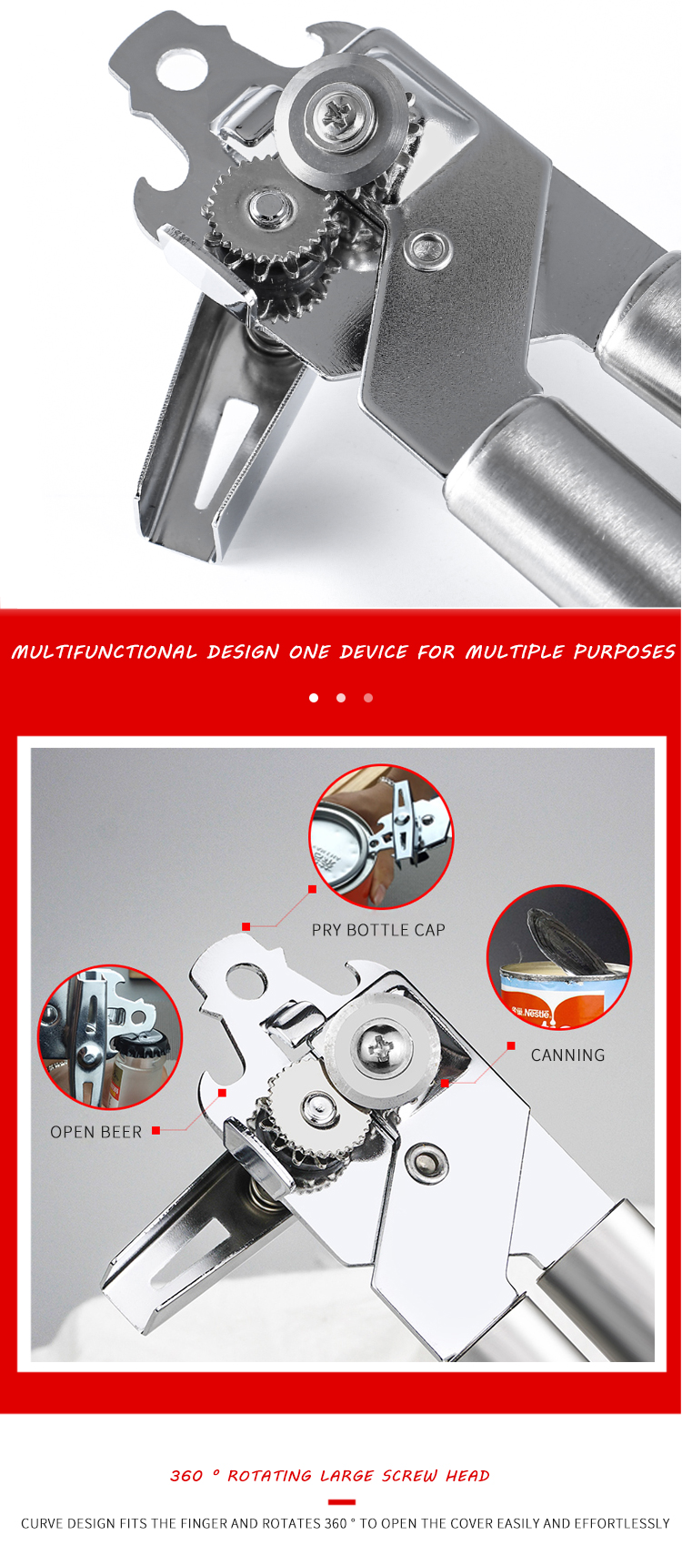 AMAZON TOP SELLER KITCHEN ACCESSORIES MULTIFUNCTION CAN BOTTLE OPENER COCINA MANUAL CAN TIN OPENER STAINLESS STEEL CAN OPENER