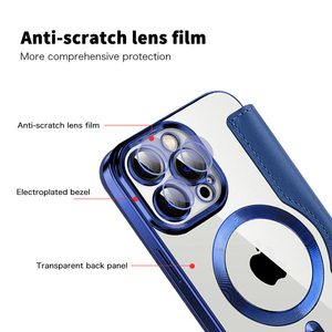 Le plus récent étui portefeuille en cuir <span class=keywords><strong>Folio</strong></span> avec dos transparent magnétique Compatible pour <span class=keywords><strong>iPhone</strong></span> 17 Pro Max 16 15 Plus 14 13 12 Mini <span class=keywords><strong>11</strong></span> - Product Image 4