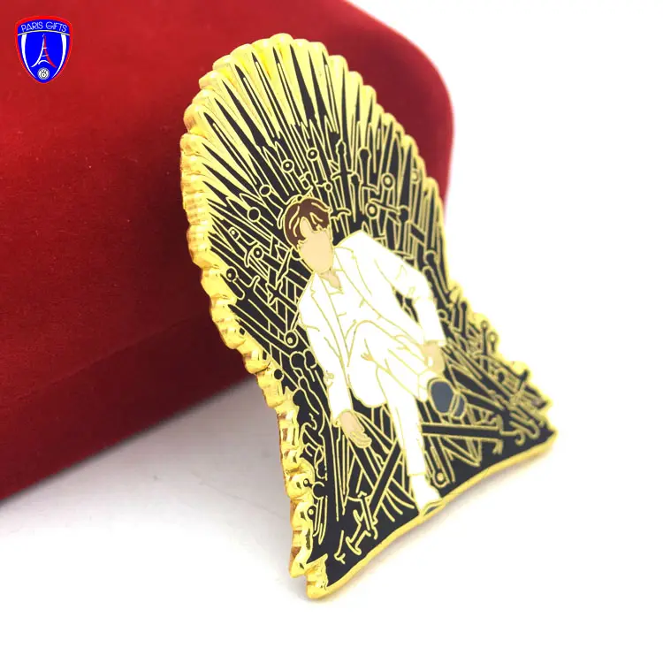 Korea kpop Dionysus J-Hope Anstecknadel Gold harte Emaille Anstecknadel mit Thron Design