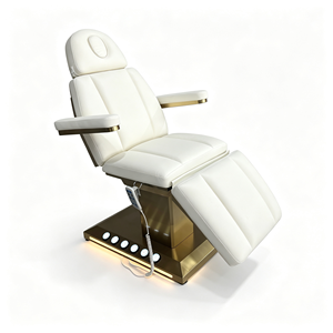 Fauteuil de beauté électrique avec base dorée, 3 moteurs, lit de soin cosmétique réglable, fauteuil de tatouage facial pour salon, clinique, spa - Product Image 2