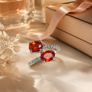 Anello in pietra rossa, design classico, gioiello alla moda per l'uso quotidiano - Product Image 3