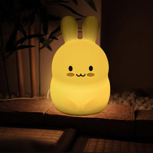 Lámpara de silicona de conejo recargable por USB, luz nocturna con Control táctil con cambio de Color extraño, regalo para niños - Product Image 1