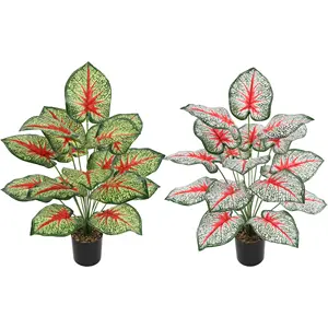 아마존 뜨거운 판매 2023 인공 꽃 야외 가짜 타로 플라스틱 인공 식물 결혼식 가정 장식