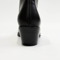 Bottines pour femmes Tar's Same Style en cuir de vachette, bout carré, talon plat, motif léopard, cuir noir, personnalisées, automne-hiver 2026