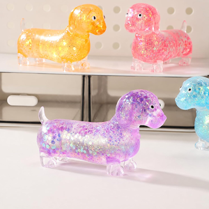 Jouet Squishy Teckel Pailleté Doux Anti-Stress en Forme d'Animal Unisexe pour Enfants de 8 à 13 Ans - Product Image 5