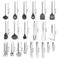 Peralatan Dapur Stainless Steel Laris Manis, Alat Masak, Peralatan Masak Silikon Set dengan Tempat Penyimpanan