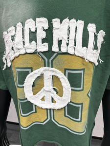 T-shirt vintage délavé pour hommes personnalisé T-shirt court en coton épais surdimensionné appliqué brodé Boxy pour hommes - Product Image 4