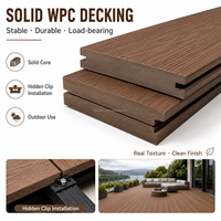 Plancher extérieur en WPC solide, imperméable, résistant aux rayures et antidérapant pour patio et toit