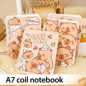 Carnet à spirales à couverture rigide A7 mignon Capybara, fournitures scolaires <span class=keywords><strong>éco</strong></span>logiques de bonne qualité fabriquées en Chine pour enfants - Product Image 2