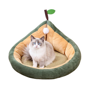 Squishy Avocado-förmiges Plüsch-Haustier bett kommt mit einem lustigen hängenden Ball-Perfekt für Kuscheln und Spielzeit - Product Image 5