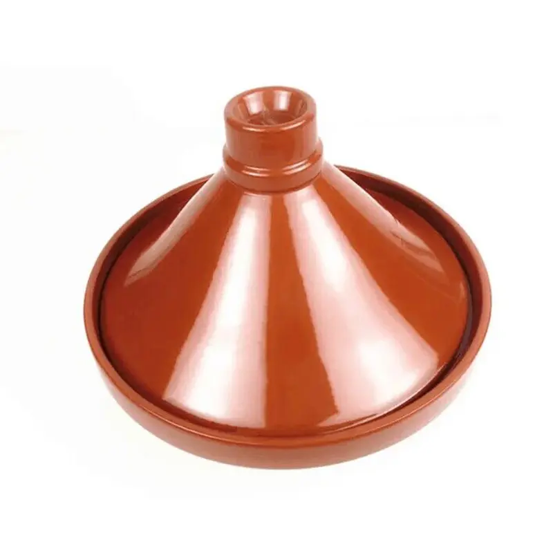 High quality handmade brown terracotta tajine pot for kitchen