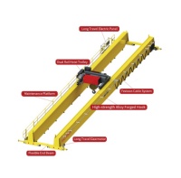 Pont roulant européen à double poutre de 10 et 20 tonnes avec moteur, engrenages, chariot à câble et roues de levage