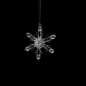 Adornos navideños de cristal para árbol, adornos coloridos para copos de nieve - Product Image 3