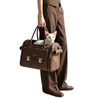 Sac de transport portable pour chat et chien Touchdog FLuxury Fashion en polyester, solide, décontracté, grande capacité, imperméable, à bandoulière, souple