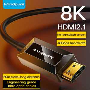 Cable HDMI 2.1 de Fibra Óptica Mindpure 8K, 48Gbps, 8K 60Hz, 4K 144Hz, Chip Silicon Line, eARC, 50m, Sin Pérdidas, para Proyector, Cine en Casa - Product Image 2
