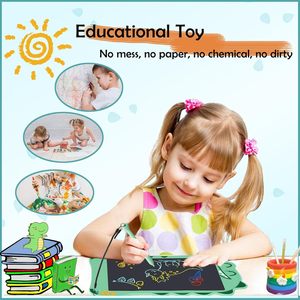 Bloc de Dibujo Electrónico LCD de Plástico con Diseño de Dibujos Animados para Niños, Atractivo Pizarra de Dibujo con Bloc de Notas, Juguetes Educativos de Matemáticas - Product Image 3