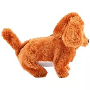 Cute 3D Stuffed Animal Walking Toy Electric Forward Receding Dog Plush Toy Nods & Wags Tail Music Puppy Dog Sobble Plush