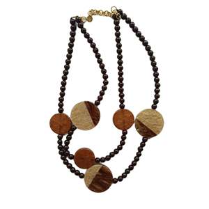 Collier géométrique à perles tendance en acier inoxydable 316L plaqué or PVD, durable, résistant, design multicouche, unisexe - Product Image 1