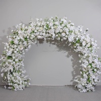 Decoración Floral para Arco de Boda, Flores para Exhibición en Salón de Eventos, Decoración de Arco de Boda con Hortensias y Rosas en Hilera