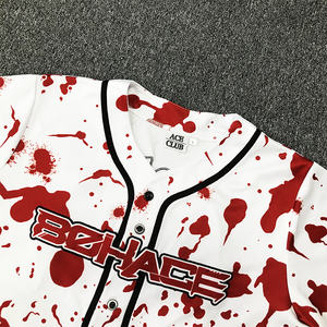 Chemises d'Halloween de style de rue personnalisées Maillot de baseball à impression par sublimation - Product Image 4