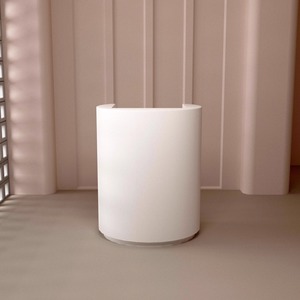 Escritorio de recepción de clínica pequeño blanco redondo personalizado Escritorio de recepción pequeño de madera de alta calidad para salón de belleza de uñas Escritorio de recepción Curvo - Product Image 3