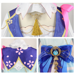 Disfraz de Cosplay de Anime <span class=keywords><strong>Genshin</strong></span> <span class=keywords><strong>Impact</strong></span> <span class=keywords><strong>Kamisato</strong></span> Ayaka, Vestido Japonés Original, Pelucas de Anime, Conjunto de Disfraz para Mujer, para Chicas - Product Image 4