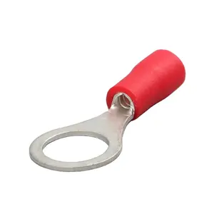 A-RV 1.25-3.5M (Rood) Vinyl-Geïsoleerde Ringaansluitingen Ring Para Crimp Kabel Lug Terminals Geïsoleerd Vrouwelijke Koperen Koperen Koperen Koord Einde