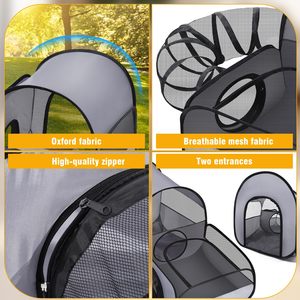 Draagbare Kattenbox Met Surround <span class=keywords><strong>Tunnel</strong></span> Voor Huisdieren Binnenshuis Omsloten Opvouwbare Kattentunnel Duurzame Oxford Doek Kattenbox - Product Image 3