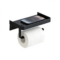Accessoires de salle de bain en acier inoxydable, support pour téléphone portable, étagère, porte-serviettes, porte-papier toilette