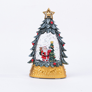 Árbol de Navidad LED con globo de nieve Nevadas eléctricas Decoración de iluminación Adornos de escritorio Luz nocturna para Navidad - Product Image 6