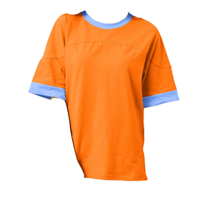 Camisetas de manga corta ajustadas para mujer, blusas informales de estilo urbano con dobladillo con abertura, logotipo personalizado, color en contraste, transpirables para verano - Product Image 1