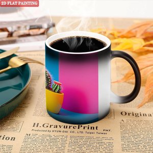 Custom Landscape Photo Sublimation Mug Frosted Black 11oz <b>Ceramic</b> Heat Color Changing Magic <b>Cup</b> - Product Image 5